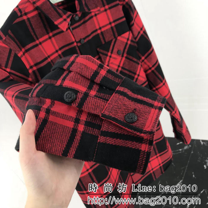 OFF-white18fw 代購級別 格子襯衫 情侶款 ydi1106